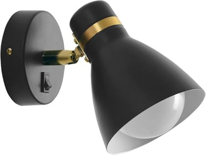 Arte Lamp Fafnir Faretti Orientabili da Parete 1 Luce in Metallo Nero Lampada Spot Interno per Ingresso Corridoio con Luce Mirata per Interni Moderni per Casa Ufficio e Zone di Passaggio