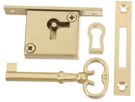 MAGICLULU Vintage Messing Schranktürschloss Mit Schlüssel Vielseitiges Möbel Küchenschloss Einfach Zu Montierendes Kastenschloss Für Schränke Briefkästen Zuverlässiges Sicherungssystem