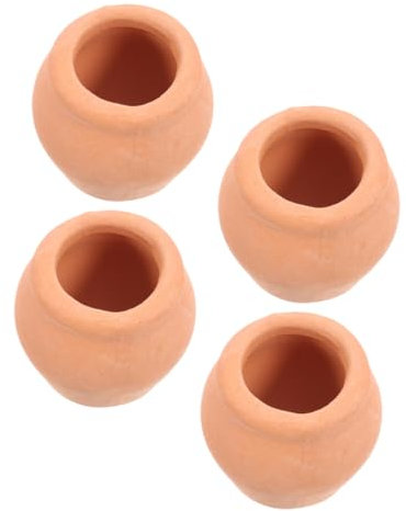 Mipcase 4 Macetas Pequeñas Versátiles Crecimiento Óptimo de Terracota Redondas para Suculentas Drenaje, Ideales para Oficina y Balcón