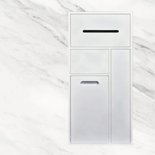 Eingelassener Toilettenpapierhalter Edelstahl, Wandnische, Spender, Mit Ablage, Papierrollenhalter Badezimmer Individuell Gestaltete Nische Neben Der Toilette Duschnische(White,65*30*14cm/25.6*11.8*5.