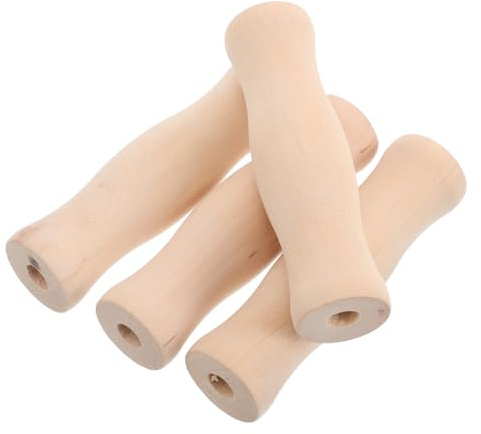 HOMSFOU 4pcs Manico In Legno Bbq Utensili con Foro Grip Accessori Da Cucina per Outdoor Grilling Campeggio e Barbecue Strumenti di Cottura