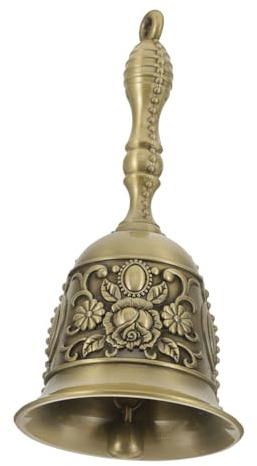 Cabilock Campanello Mano Vintage in Metallo per Ristorante e Hotel Manuale per Scuola e Ricezione Design Retro Robusto e Decorativo