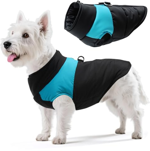 Ledeak Winter Warm Pet Hund Kleidung, Hundemantel Wasserdicht Winddichter, Hundejacke Wintermantel, Welpen Hunde Weste Bekleidung Kleidung, Winterjacke Baumwolle für Mittel und Kleine Hunde (Blau, M)