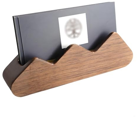 CALLYSONIC Holz Visitenkartenhalter, Kreative Business Visitenkartenetui | 12 × 2.2 cm Hochstabil Visitenkarten Aufbewahrung, Visitenkartenständer für Ausstellung Messe Empfang Büro Schreibtisch