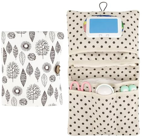 Bolsa De Pañales 2 En 1 Y Bolsa De Cosméticos, Organizador Pañales Portátil, Organizador para Bebés Reutilizable, Práctica Bolsa para Pañales De Mamá Toallitas Y Crema