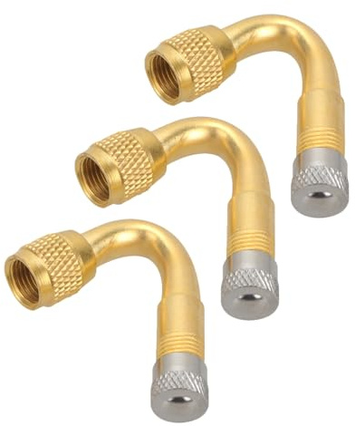 Ipetboom Extensor de Válvula de 45 Grados Tubo Prolongador de Boquilla Curva para Neumáticos Juego de 3 Unidades Adaptador Multifuncional para Motocicleta y Coche Accesorio para