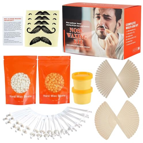 Haarentfernung - 5,71 Zoll Box | Natürliche Mikrowelle - Unbehandelte | Perlen für Nase, Augenbrauen, Bart, Männer und Frauen, schmerzloses Haarentfernungs-Set, einfach zu bedienen, für