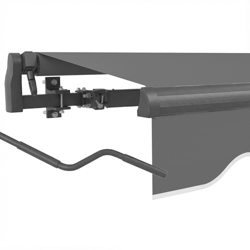 paramondo Gelenkarmmarkise Basic 2000 Markise Sonnenschutz Sichtschutz für Balkon & Terrasse, Vollständig zusammengebaut, 250 x 200 cm (Breite x Ausfall), Gestell: anthrazit/Stoff: Uni, anthrazit