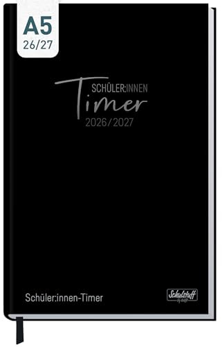Schulstuff Schüler:innen-Timer 2026 2027 A5 Black Edition