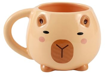 I-TOTAL® - Keramikkopp Chunky, Kopp för Te eller Kaffe 410 ml (CAPYBARA)