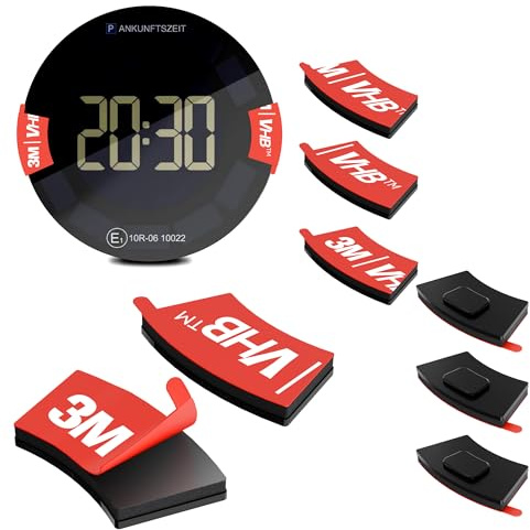 EFEALL Cuscinetti adesivi di ricambio in metallo compatibili con OOONO Park/CO-Driver NO2/P-DISC NO2/P-DISC 3, 6 pezzi, piastra posteriore ingrandita e adesivo 3M VHB per parabrezza
