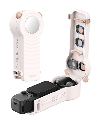 [Pocket 4 3 Hülle] TELESIN DisAdv Schutzhülle für DJI Osmo Pocket 4/3 & Xtra Muse,Hardcase mit 4-Schicht Schutz,Magnetischer Filterhalter & Gimbal Display Objektivschutz,Pocket 4/3 Zubehör(Weiß)