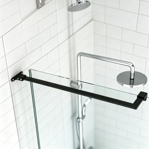barre de fixation Support Support Porte Douche Vertical, Barre Support Plafond À Verre En Acier Inoxydable Verre Robuste, Support Stabilisateur Bras Douche Forme L(1 kit,15x50cm/5.9x19.7in)