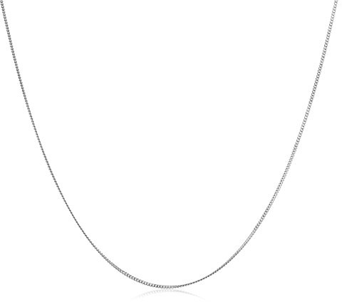 MIORE Halskette Damen, 9 Karat 375 Weißgold/Gelbgold, 1,5 mm Breite, Kette ohne Anhänger, Federringverschluss, Made in Italy, Panzerkette 45 cm, Schmuck Damen, geliefert in Schmuckbox