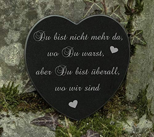 Grabschmuck Herz Marmor Trauerspruch Gravur Gedenkstein