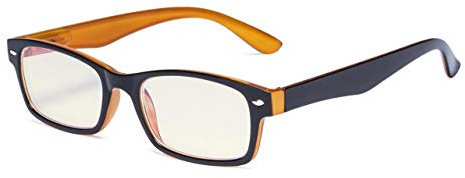 Eyekepper Computer-Lesebrille mit Federscharniere Bügle in UV-Schutz, Anti-Blau-Strahlen Blendschutz und kratzfest Gläser (Gelb getönte Gläser, in Schwarz-Gelb Fassung)