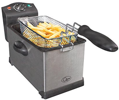 Quest 3L Deep Fat Fryer – Stainless Steel, 2000 W, 130‑190 °C Thermostat, Removable Oil Tank & Basket, Easy‑Clean Electric Chip Fryer for Fish, Chicken & Chips