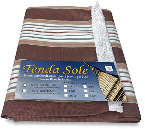 Tenda Sole da Esterno Giardino Balcone RIGHINO Marrone CONFEZIONATA (cm. 140 x 250)