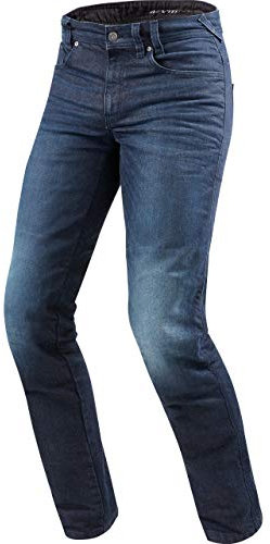 REV'IT! Motorrad Jeans Motorradhose Motorradjeans Vendome 2 RF Jeanshose dunkelblau Used 30/34, Herren, Chopper/Cruiser, Sommer, Textil