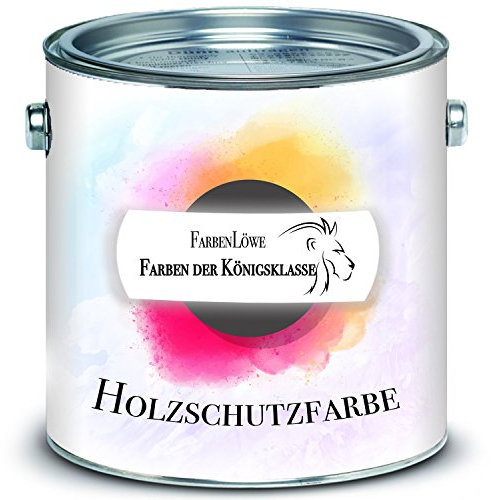 FARBENLÖWE Holzschutzfarbe in seidenmatt - wetterbeständige, hochdeckende & schnelltrocknende Wetterschutzfarbe mit dauerhaftem Langzeitschutz, Holzschutz und Holzpflege in Einem (1 L, Dunkelbraun)