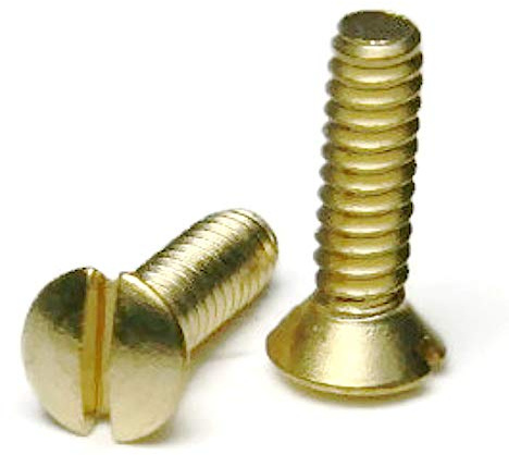 Brass Slotted Oval Head Machine Screws - #6-32 x 1/2 Qty 250