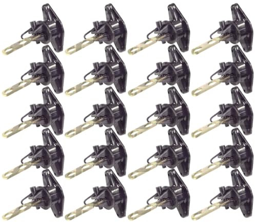 20 Two 2 way Electric Fence Tape Gate Handle Plate & Pinlock Insulator Connector