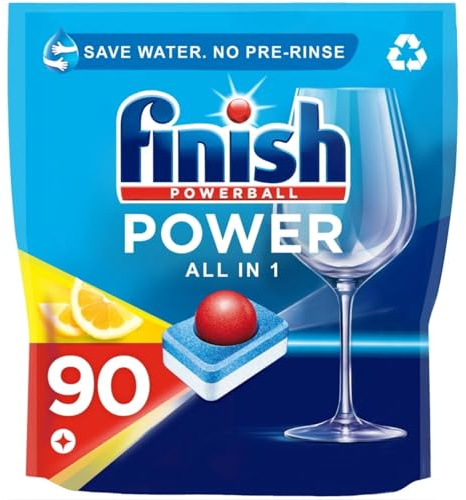 Finish Power Dishwasher Tablets, 90 Tabs, Lemon, Everyday Clean and Shine