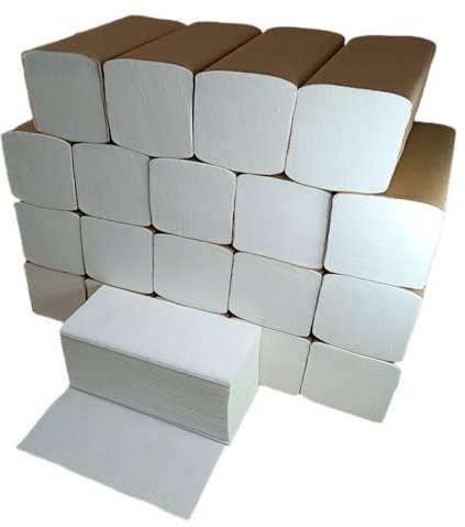 chiner | Toallas de papel secamanos Zig Zag | 3000 unidades, blanco, gofradas | Absorción eficiente, uso intensivo, dispensado fácil | Secado de manos práctico para hogar, oficina y restaurante