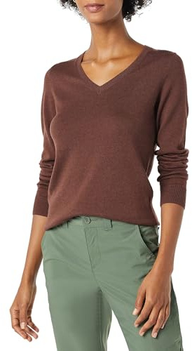 Amazon Essentials Maglione Leggero con Scollo a V Maniche Lunghe Donna