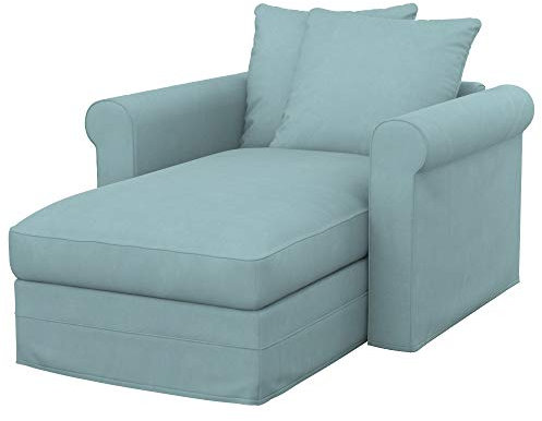 Soferia Überzug Kompatibel Mit GRONLID Recamiere Bezug Schonbezug Chaiselongue-Bezug Husse Einfache Reinigung Allergiefrei Wasserabweisend Majestic Velvet Lichtblau