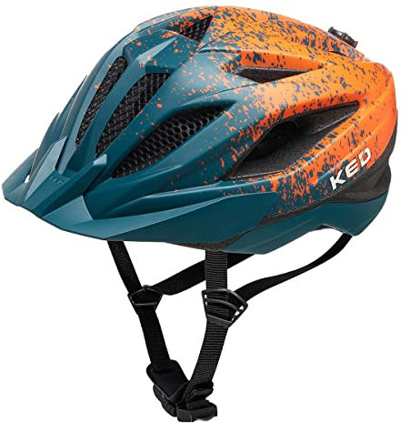 Street Jr Pro Kinder- und Jugend-Fahrradhelm mit LED Rücklicht, 300g, Made in Germany, Maxshell-Technologie, K-FIT Anpassung, Arcadia Green orange matt, 53-58 (M)