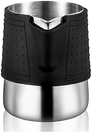 Salsiera per Latte, Brodo, Salsa Acciaio inossidabile Silicone Spiaggiante Brocca Coffee Art Latte Creamer Froterra Jugs Espresso Caffè Latte Pitcher 350ml per Pranzo, Pasti per Vacanze, Feste