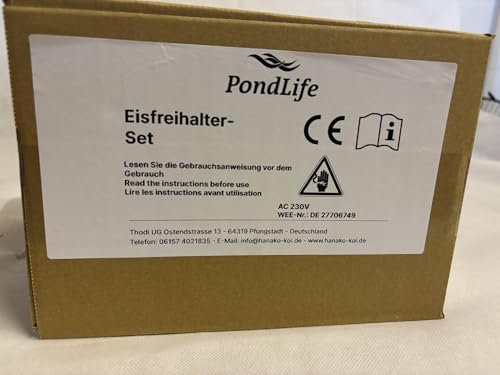 Pondlife MK-9501 Eisfreihalter Anti Ice Komplett Set, Eisfrei Belüfter Garten Teich Koi