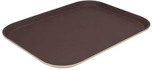 Plateau de Service Rond, Plateau Antidérapant avec Revêtement en Caoutchouc et Anti-dérapant Polyvalent Résistant à la Chaleur pour Le Bar de Restaurant, Cuisine(Tempered 25x35cm (Rectangular))