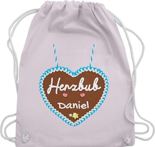 Turnbeutel Rucksack - Kompatibel Oktoberfest - Herzbub Lebkuchenherz - Unisize - Pastell Rosa - oktoberfest-tasche trachten herzbube tasche trachtenrucksack bayrisch herzbuben beutel