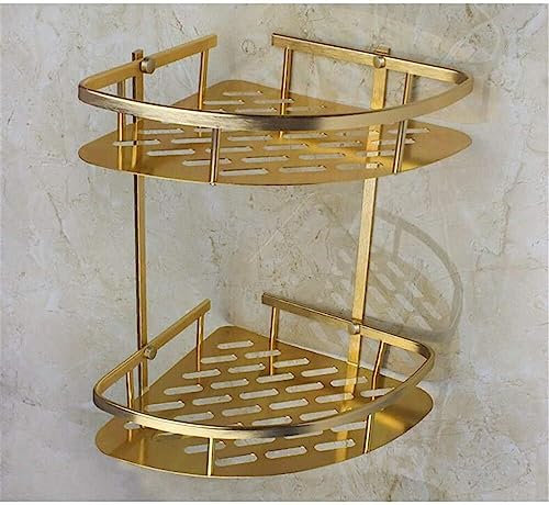 KAnduo Bathroom Shower Shelf Organizer Wall Mounted,Bathroom Shelf Corner Basket Gold Shower Caddy for Shampoo Soap Hair Dryer Holder Triangle Shelves Wall Mounted Banheiro Etagere
