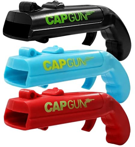 Abrebotellas de 3 piezas, abrebotellas para agarrar tapas, abridor de latas de bebidas de pistola, buena herramienta para abrir tapas (negro, negro, azul).