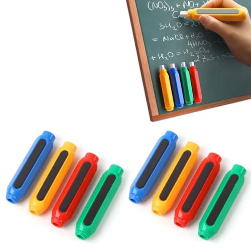 NHPY 8 Pièces Porte-Craie Réglable et Coloré pour Tableau Noir - Plastique - pour Enfants, École, Bureau, Maison