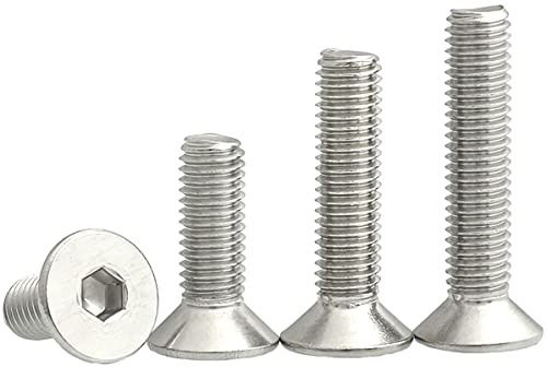 Tornillos tornillos avellanados tornillos hexagonales M1.6 M2 M2.5 M3 304 Acero inoxidable hexagonal cabeza hueca plana avellanada tornillo Allen (tamaño: M2 x 0.472 in (70 unidades) ( Size : M3x50mm(