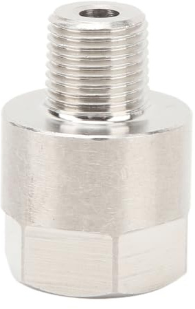 Aramox Öldruckmesser-Adapter 1/8 Zoll NPT, Öldruckmesser-Adapter 1/8 Zoll Npt-Stecker auf M10 X 1,0 Buchse, Kompatibel mit Kraftstoff-Wasserdruck-Temperaturmesser, Edelstahlöl