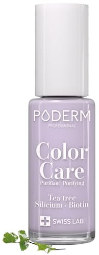 PODERM - ESMALTE DE UÑAS TEA TREE PARA HONGOS DE UÑAS - LILA - TRATAR LAS UÑAS AMARILLAS/DAÑADAS - Previene HONGOS - CUIDADO 2 IN 1 - FÓRMULA ÚNICA - Hecho en Suiza