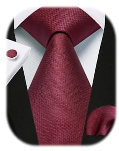 Enlision Herren Krawatte Hochzeit Krawatten Krawatte und Einstecktuch Manschettenknöpfe Set Seide Paisley Seidenkrawatte mit Taschentuch Einfarbig in Verschiedenen Farben