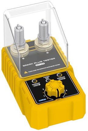 Tester per candela SPT105, analizzatore per motori auto, altezza di prova regolabile, strumenti di accensione e accensione, 0-6000 giri/min, rilevatore a 2 fori, analizzatore per candele con coperchio