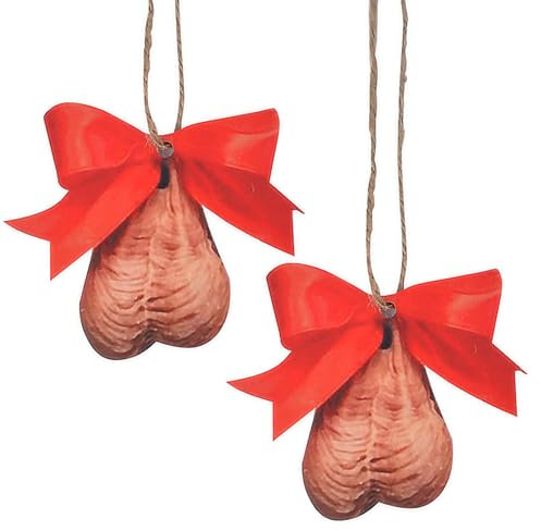 AWAVM Funny 2PCS Christmas Tree Pendant - 2D Baubles Acrylic Ball Decoration for Tree Decor and Hanging Ornaments