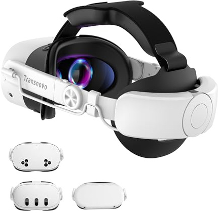 TRANSNOVO 10000mAh Battery Head Strap for Meta Quest 3S/Quest 3/Quest 2 Accessories, Elite Strap with One-Button Retractable Adjustment and Digital Display, Enhanced Comfort & Extends Playtime by 2-4h