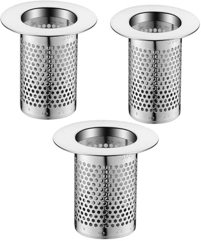 Bangbobi Set di filtri di Scarico in Acciaio Inox lavabi e docce - 3 Misure di Inserti per Una Protezione Efficace Contro Capelli e residui di Cibo