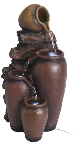 WELL HOME - Fuente de diseño Anfora con luces LED 23x21x41cm