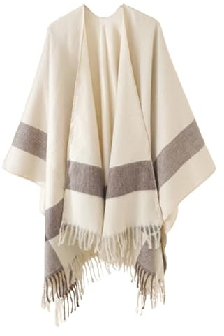 Générique Poncho Châle Femme Écharpe Cape Épaissie Elégant Chaud Hiver Grand Taille Foulard Chaud Ouverture Cachemire d'imitation Douce Châle Cadeau de Noël pour Femme