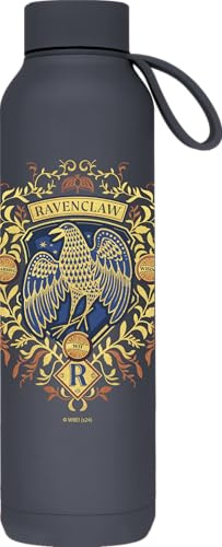 QUOKKA SOLID X HARRY POTTER | BOTELLA TÉRMICA DE ACERO INOXIDABLE DOBLE PARED CON COLGADOR | HP RAVENCLAW