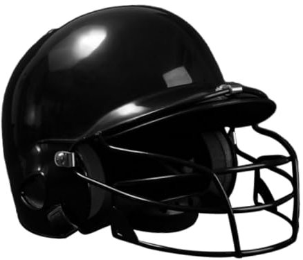 F Fityle Baseball-Helmschutz mit Gesichtsmaske, stoßdämpfender Outdoor-Softball-Helm für Männer und Frauen, Gesichtsschutz, Schwarz